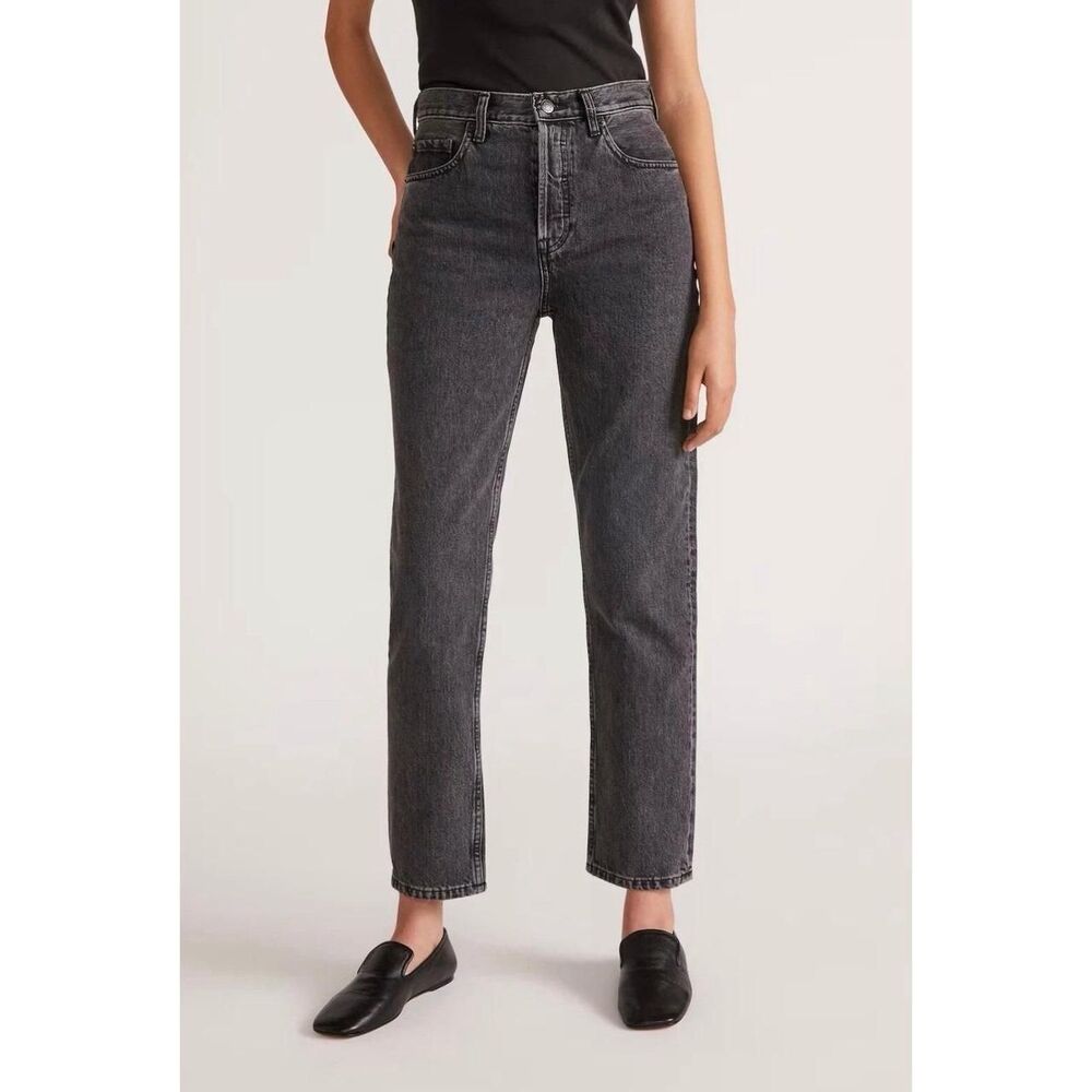 Everlane The 90s Cheeky Jean Washed Black Organic Cotton High Rise Straight 29 R